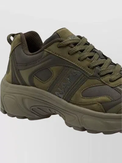 Napapijri Chunky Sole Sneakers Featuring Mesh Panels In Green