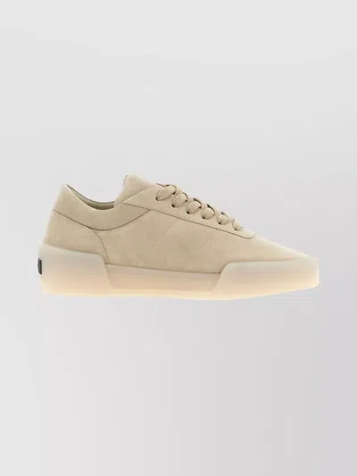 Fear Of God Suede Sneakers With Rubber Sole And Round Toe In Neutral