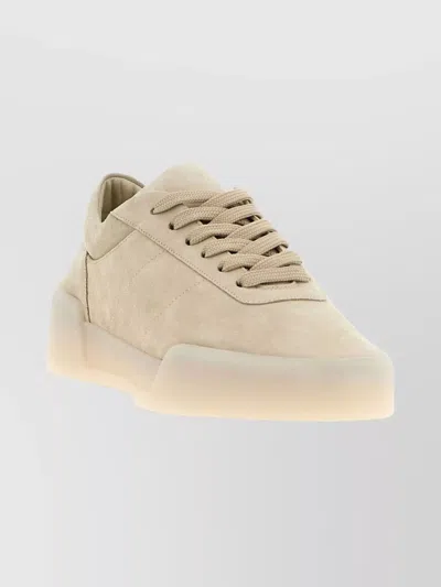 Fear Of God Suede Sneakers With Rubber Sole And Round Toe In Neutral