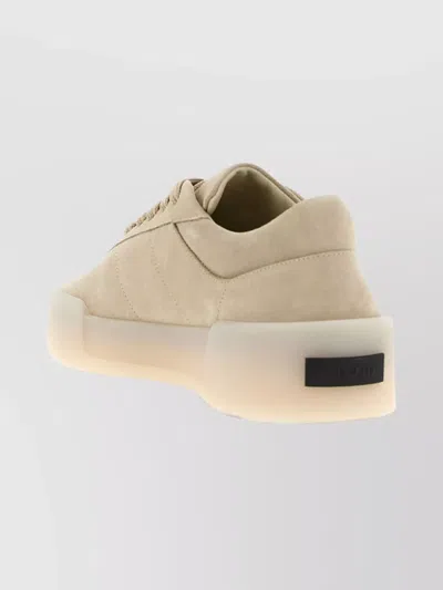 Fear Of God Suede Sneakers With Rubber Sole And Round Toe In Neutral