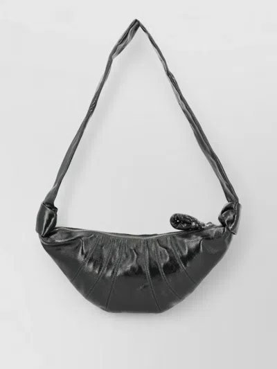 Lemaire Croissant Small Crossbody Bag Knotted Strap In Green