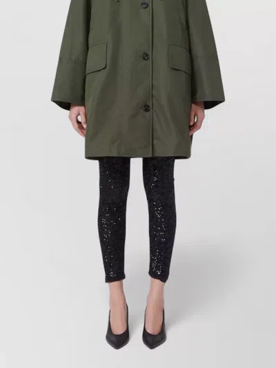 Weekend Max Mara Hooded Coat Drawstring Detail Front Pockets In Gray