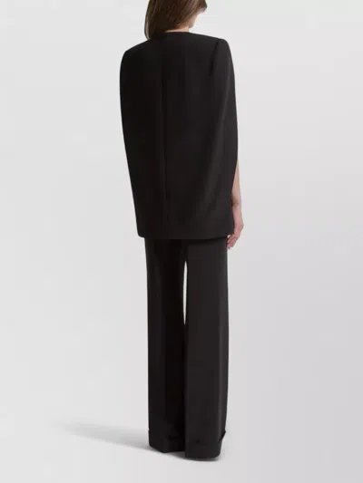 Alberta Ferretti Jacket Deep V Neck Cape Sleeves Shoulders In Black