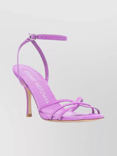 Stuart Weitzman Strappy Open Toe Sandals With Thin Straps In Purple