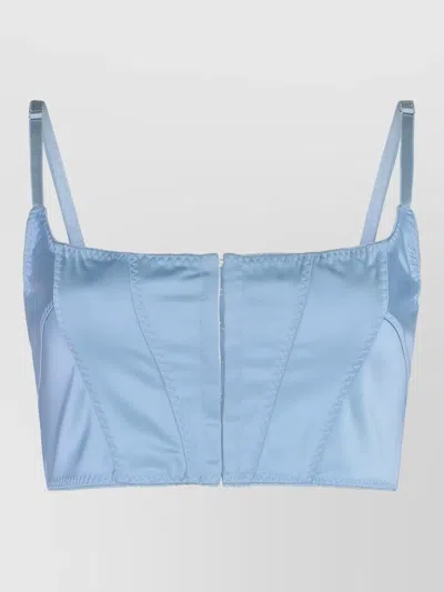 Anna October Cropped Top Above Waist Subtle Straps In Blue