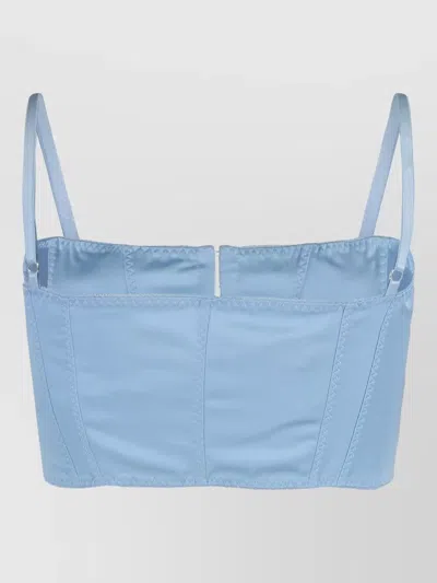 Anna October Cropped Top Above Waist Subtle Straps In Blue
