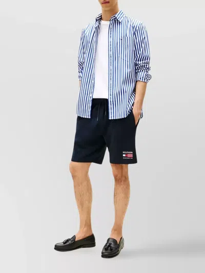 Tommy Hilfiger Americana Shorts With Elastic Waistband And Pockets In Blue