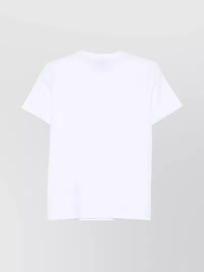 Msgm Graphic Print Short Sleeve Crew Neck Top In White