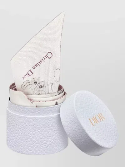 Dior Floral Pattern Scarf Pointed Ends In Pink