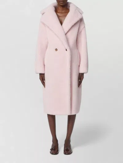 Max Mara Oversized Mid Length Double Breasted Coat In Pink