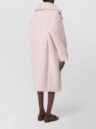 Max Mara Oversized Mid Length Double Breasted Coat In Pink