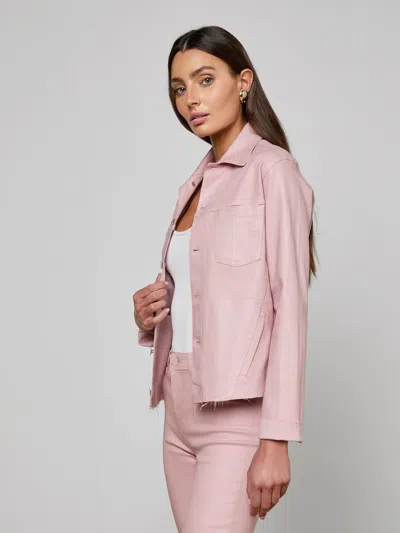 L'agence Janelle Coated Jean Jacket In Pink