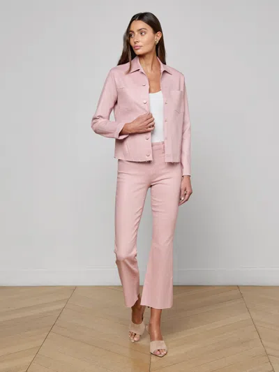 L'agence Janelle Coated Jean Jacket In Pink