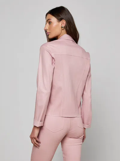 L'agence Janelle Coated Jean Jacket In Pink