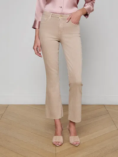 L'agence Kendra Cropped Flare Jean In Brown