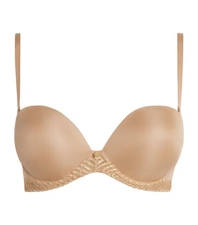 Aubade Sheer Emotion Plunge Bandeau Bra In Brown