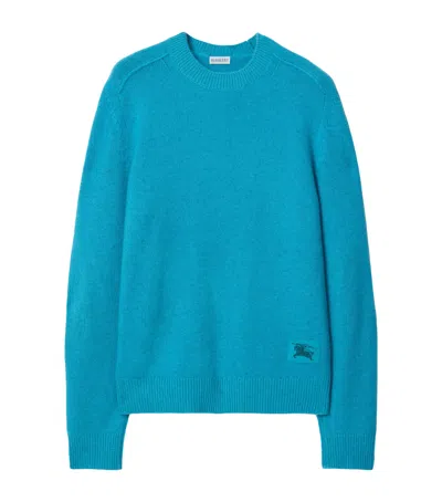 Burberry Cashmere-blend Ekd Sweater In Blue