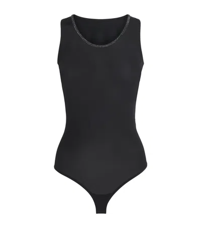 Wolford Crystal-embellished String Bodysuit In Black