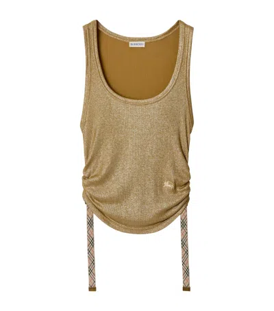 Burberry Metallic Festival Tank Top In Green