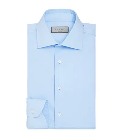 Canali Cotton-blend Shirt In Blue