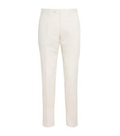 Lardini Wool Slim Fit Trousers In White