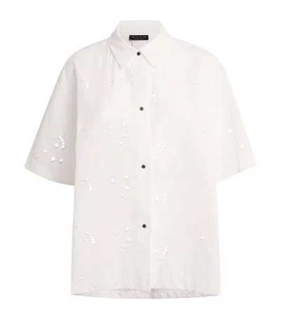 Shan Broderie Lace Oversized Shirt In White