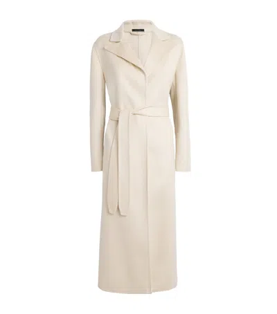 Brioni Cashmere Claudie Wrap Coat In White