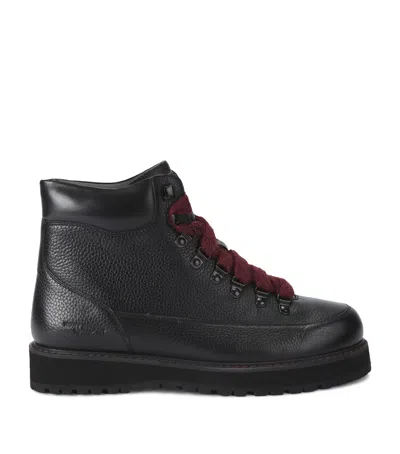 Kurt Geiger Leather Chiltern Hiker Boots In Black