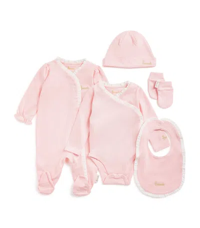 Harrods Pima Cotton Jersey Baby Gift Set In Pink