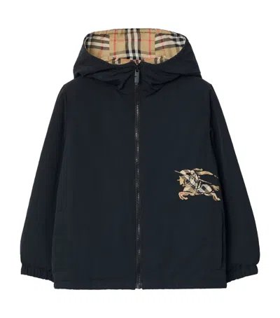 Burberry Reversible Check Hooded Jacket In Multi