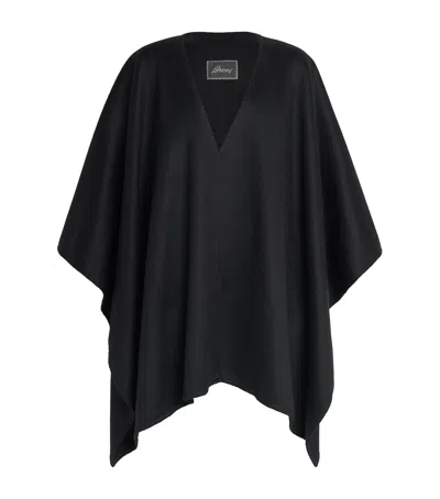 Brioni Cashmere Double-faced Cape In Black