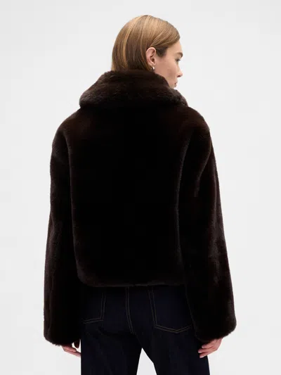 Gap Factory 100% Recycled Relaxed Faux-fur Jacket In Brown