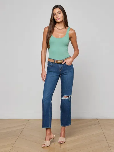 L'agence Nica Scoopneck Bodysuit In Green