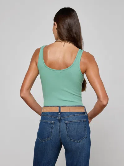 L'agence Nica Scoopneck Bodysuit In Green