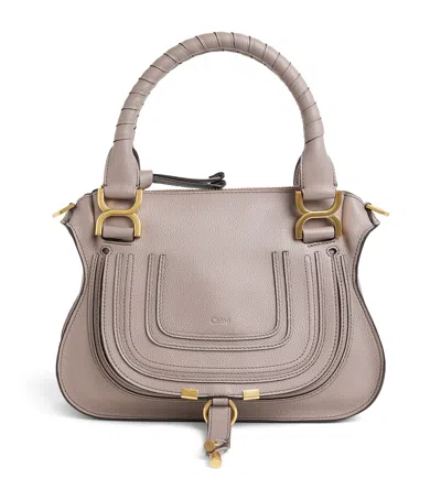 Chloé Small Leather Marcie Top-handle Bag In Purple
