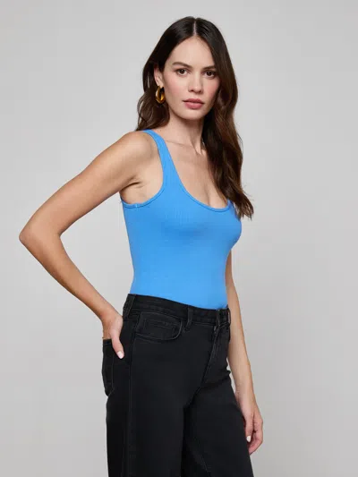 L'agence Nica Scoopneck Bodysuit In Blue