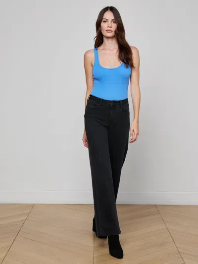 L'agence Nica Scoopneck Bodysuit In Blue