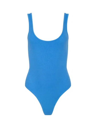 L'agence Nica Scoopneck Bodysuit In Blue