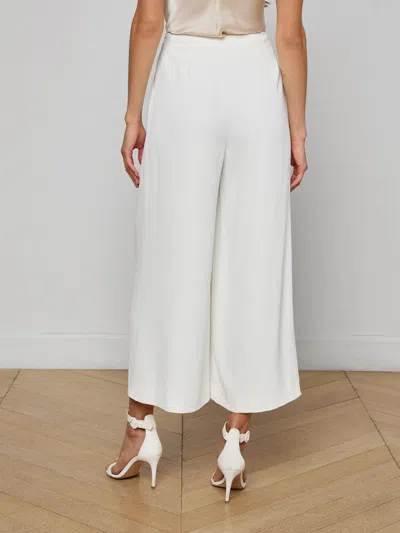 L'agence Novalynn Cropped Pleated Pant In White