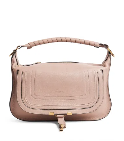 Chloé Small Leather Marcie Shoulder Bag In Gray