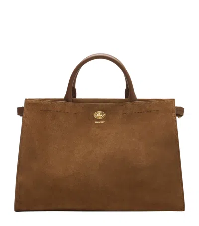 Burberry Medium Suede Cotswolds Tote Bag In Brown