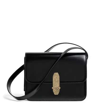 Brioni Leather Flap Cross-body Bag In Black