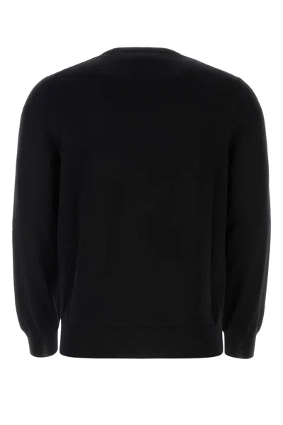 Alexander Mcqueen Men Black Wool Sweater In Black