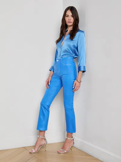 L'agence Tati Coated Bootcut Jean In Blue