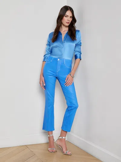 L'agence Tati Coated Bootcut Jean In Blue