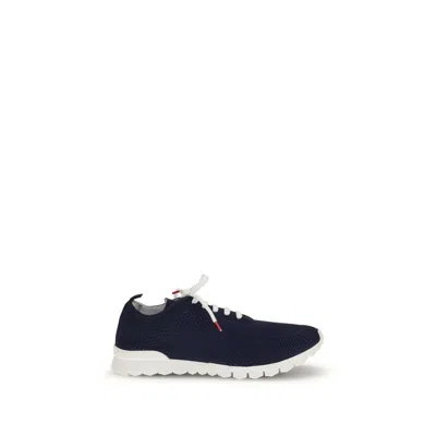 Kiton Fits Sneakers Round Toe Knit Upper In Blue
