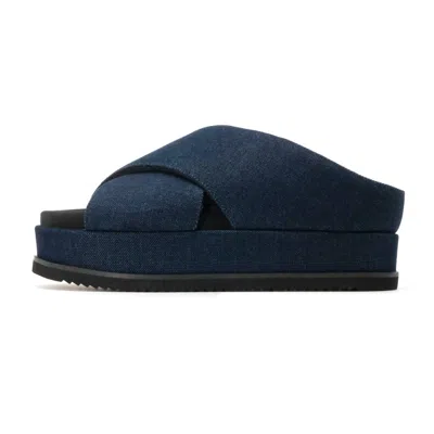 Roam Women's Cross Stack Slip On In Navy Blue In Blue