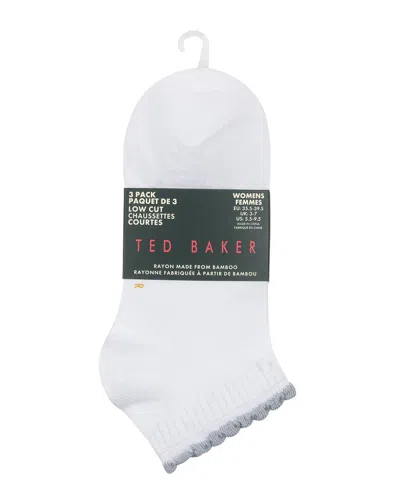 Ted Baker Set Of 3 Low Cut Sock In White