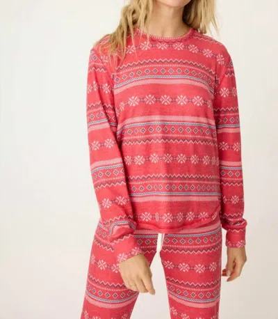 Pj Salvage Snowflake Kisses Pajama Set In Red In Red
