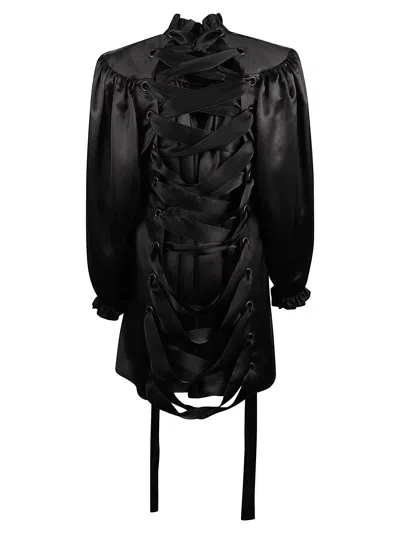 Balenciaga Women Lace-up Shirt In Black